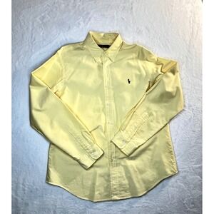 Ralph Lauren Oxford Shirt Mens L Yellow Excellent Long Sleeve Button Down Pony